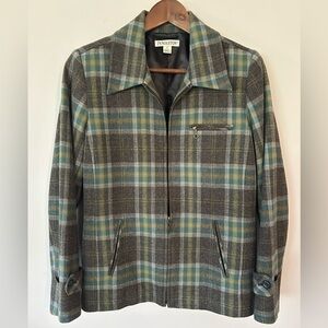 Vintage Pendleton Virgin Wool Plaid Zip Jacket | Classic Heritage Outerwear, Med